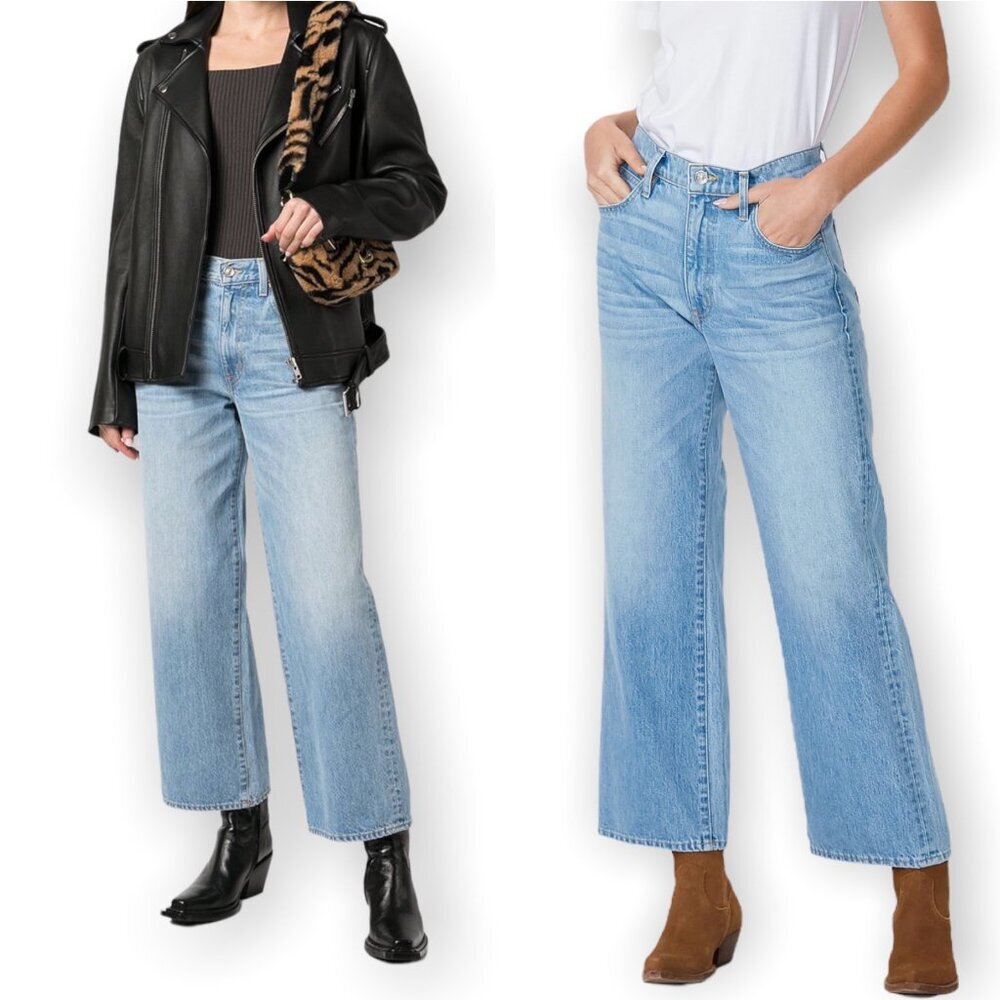 NWT SLVRLAKE Madison Wide Leg Cropped Jeans, Size 29